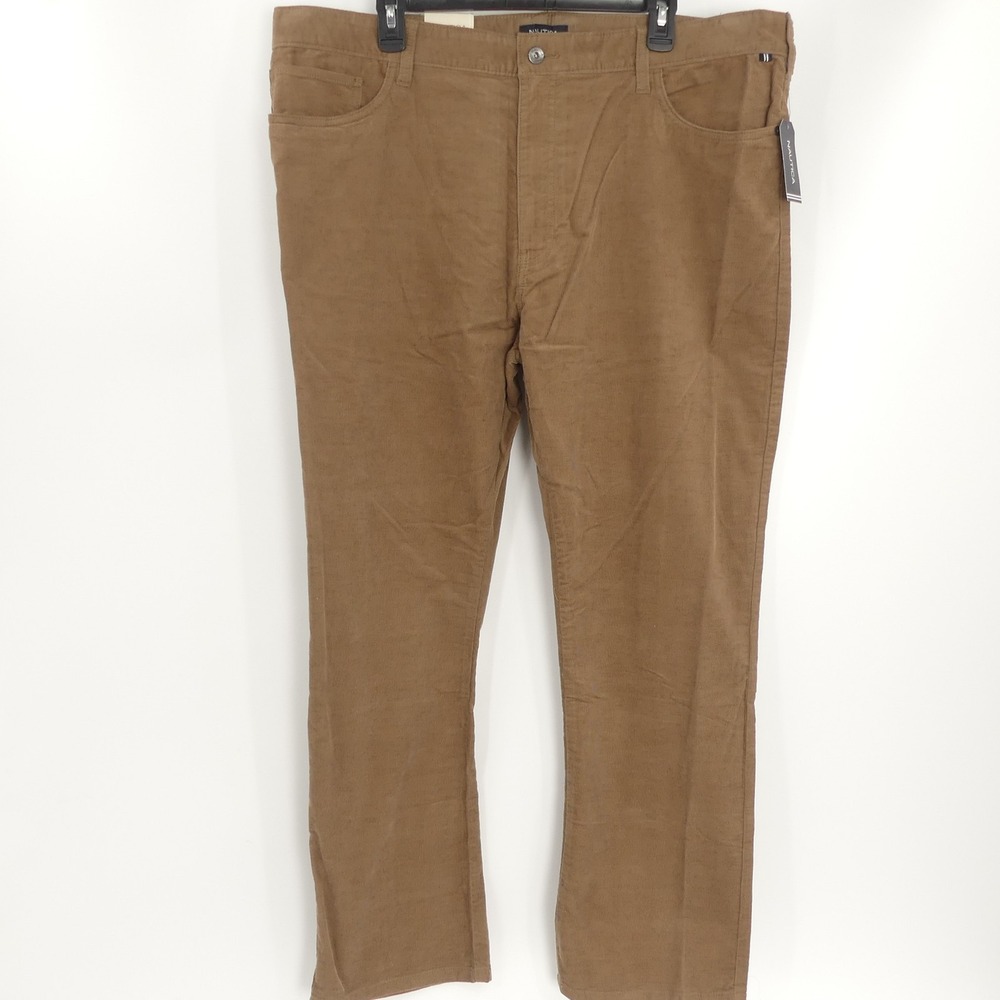 NWT Nautica Straight Stretch Corduroy Pants Brown Men's 40x30